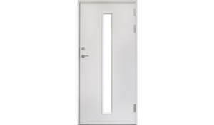 Bättre dörr: 21 gr, vitmålad med glas  90×200. FUNKIS